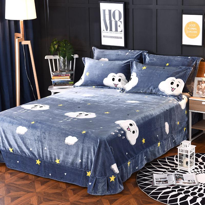 Vải Flannel Ga Trải Giường Đơn Chiếc 1.5 M Ga Trải Giường Người Ký Túc Xá Sinh Viên Mặt Bích Nhung San Hô Vỏ Chăn 1.8/2.0m Mùa Đông