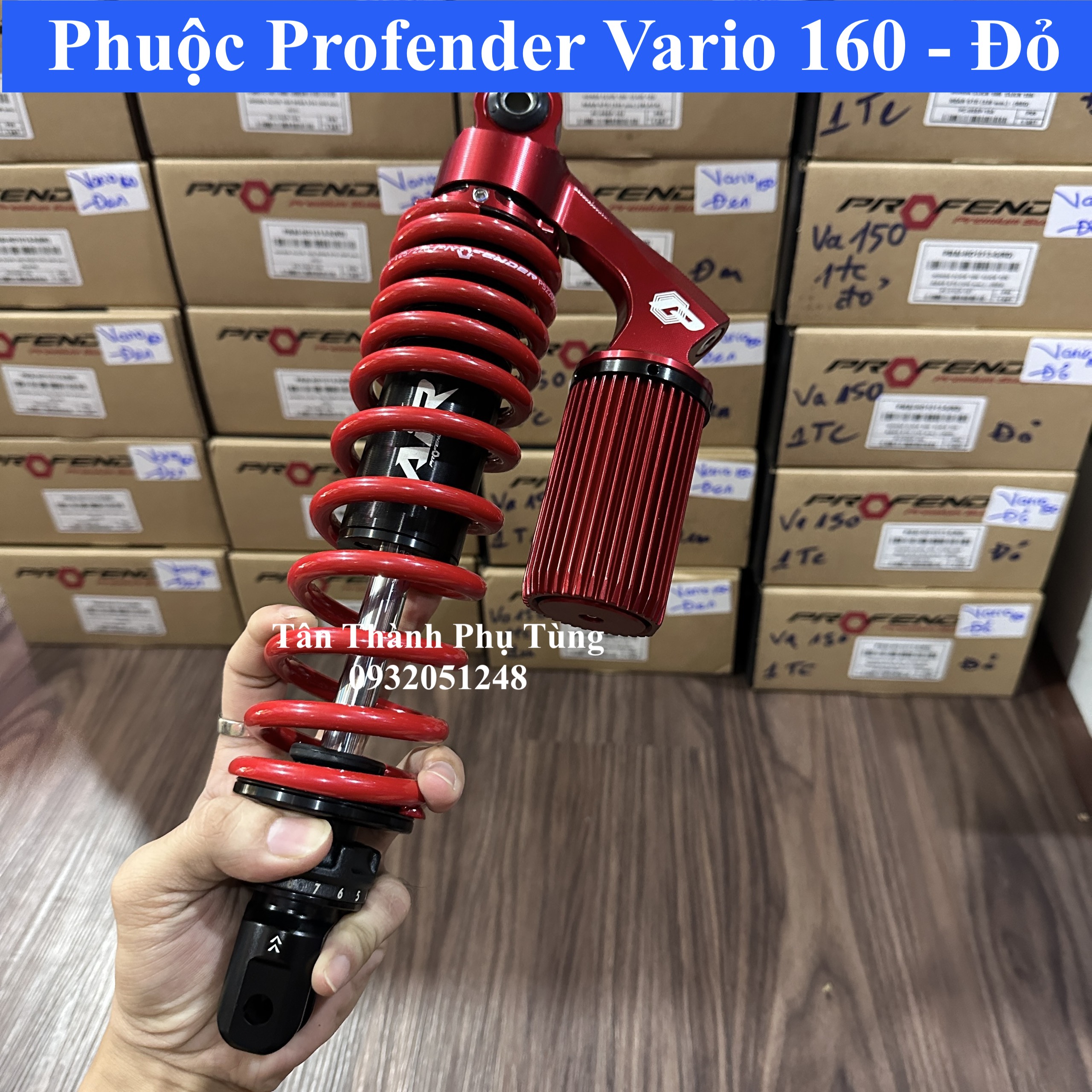 Phuộc Profender Vario 150, Vario 160 bình dầu trên 1 chỉnh, BH 3 năm đồchơixe
