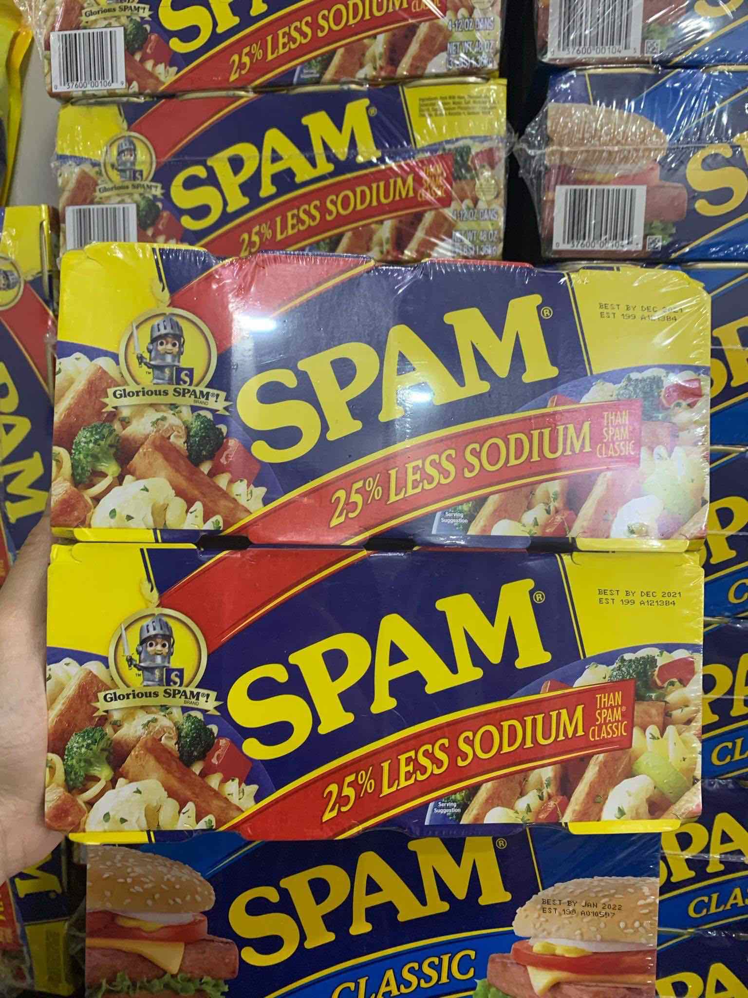 [CHUẨN MỸ] THỊT HỘP SPAM 25 LESS SODIUM 340Gr (Ít Mặn)