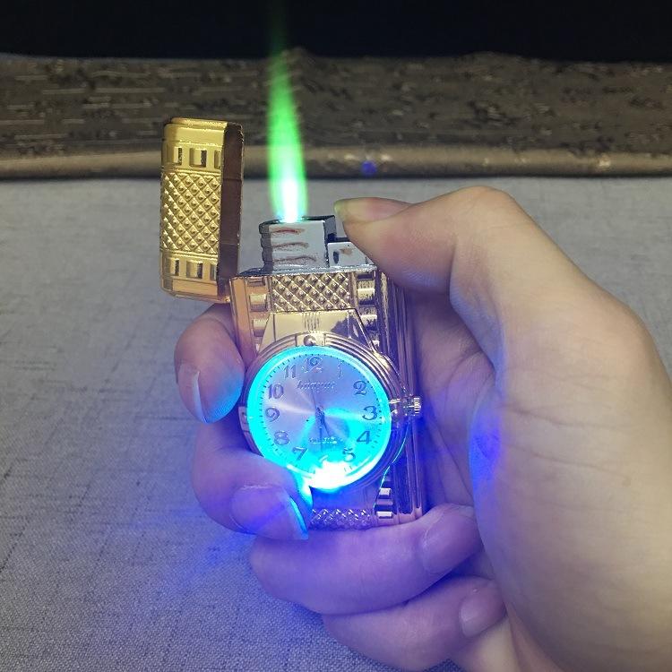 BẬT LỬA GAS KHÒ KIÊM ĐỒNG HỒ ĐÈN LED ĐỔI MÀU CỰC ĐẸP