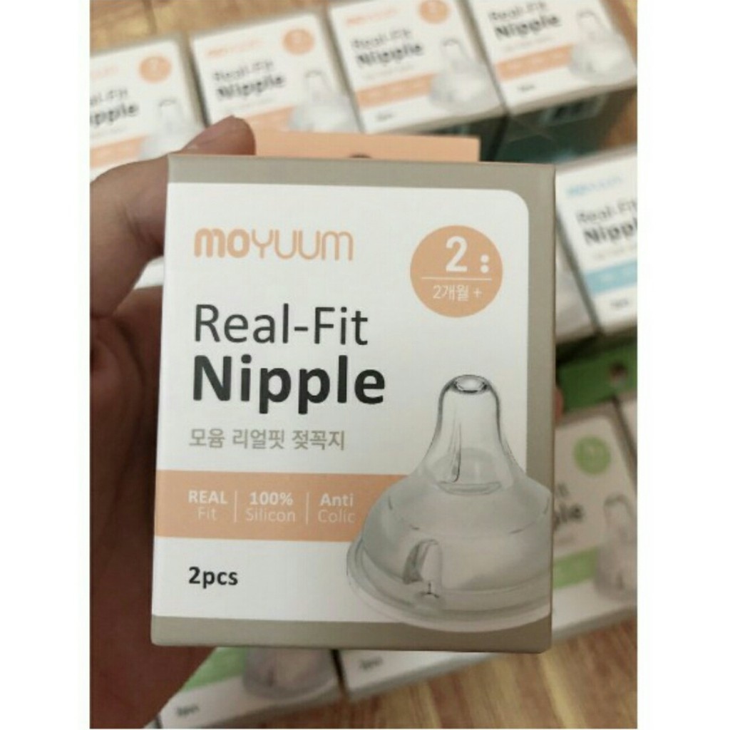 Núm ti thay thế bình Moyuum Hàn Quốc số 1/2/3/4 (1 núm không hộp set 2 núm có hộp)