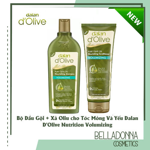 Bộ 1 Dầu gội và 1 Dầu xả Oliu cho tóc mỏng và yếu Dalan D'Olive Nutrition Volumizing (Hàng Chính Hãng)