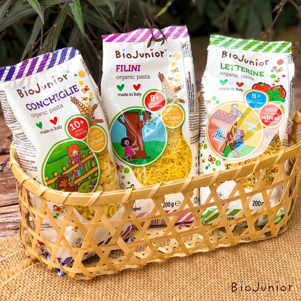 Mỳ nui rau củ hữu cơ BioJunior cho bé từ 8tháng