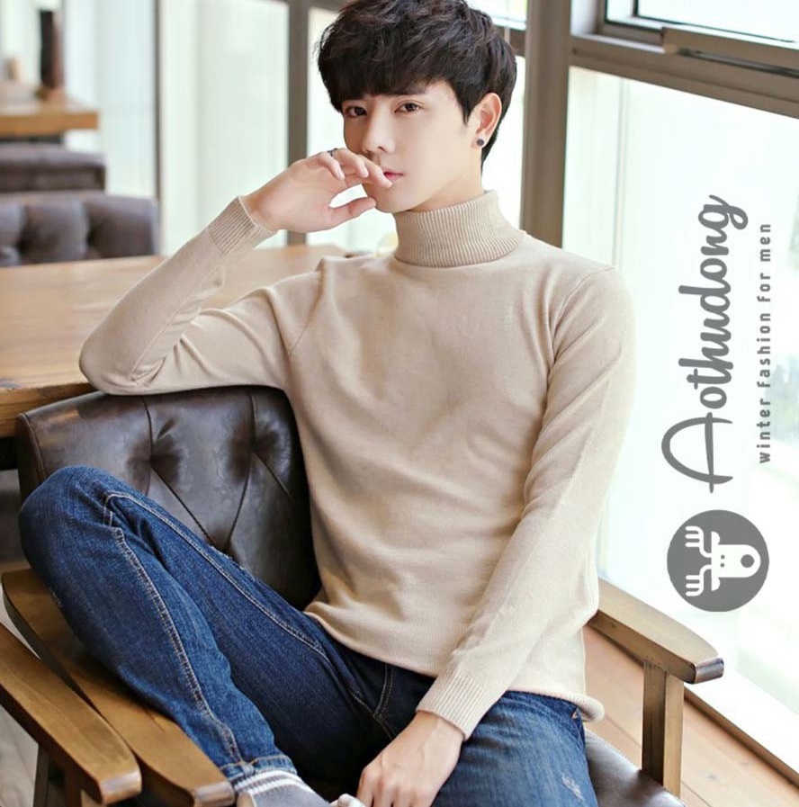 Áo Len Nam cổ lọ dài tay áo len nam form rộng Hàn Quốc đẹp thời trang nam cao cấp Mway MAD 006