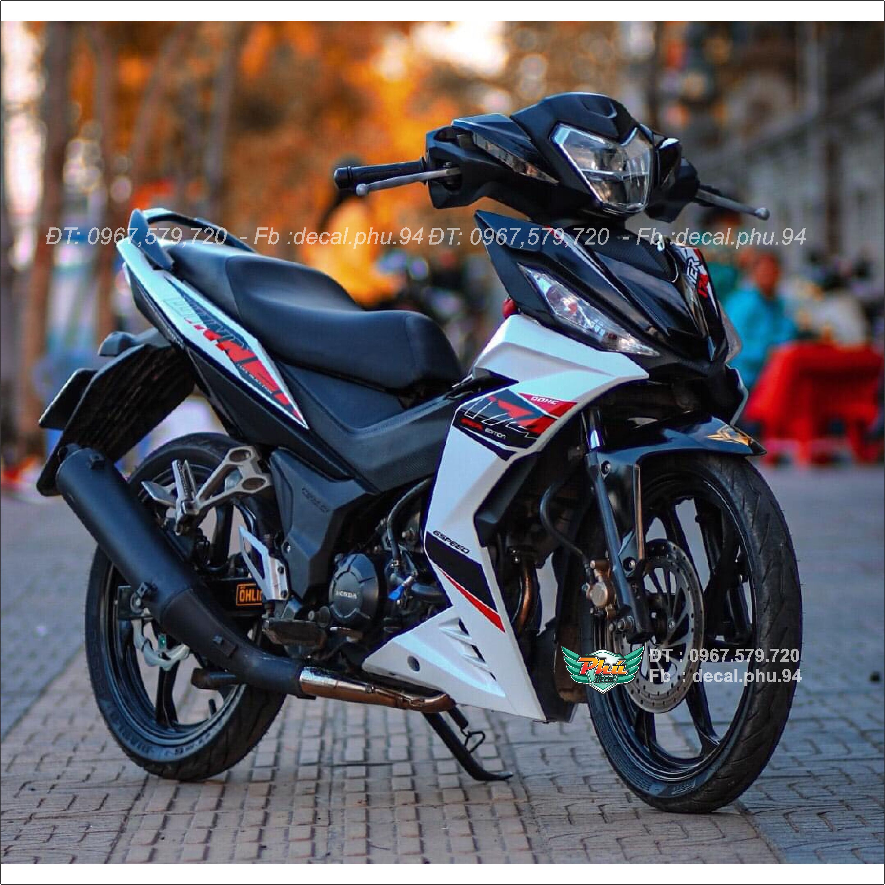 Tem rời xe Winner Trắng đỏ đen