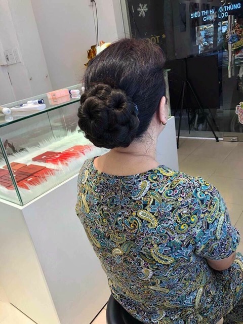 Tóc Giả Búi Trung Niên Tóc Giả Búi Hoa Kẹp