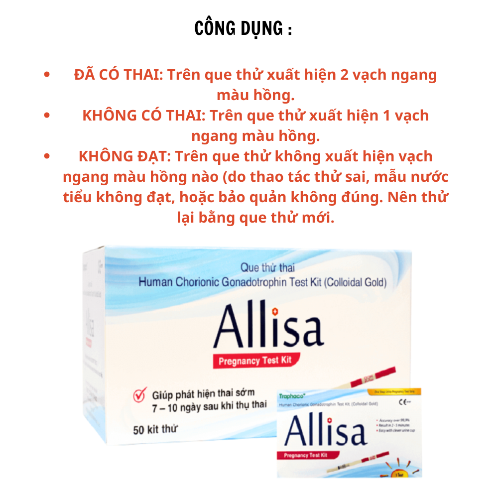 [HCM]Que Thử Thai ALLISA Traphaco