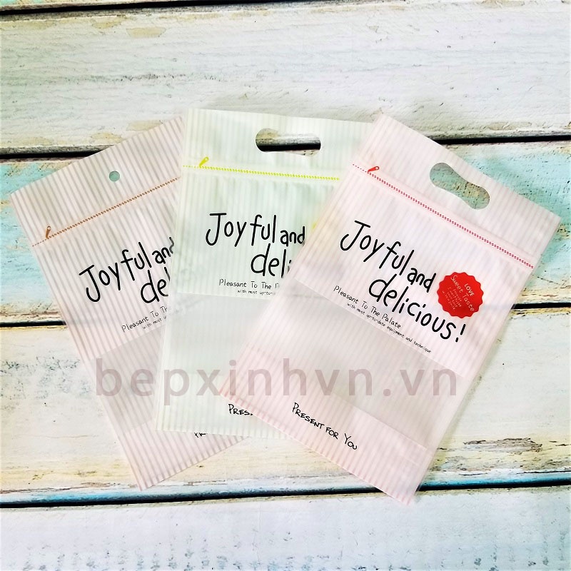 Túi zip đựng bánh kẹo Joyful and delicious (10/100túi)