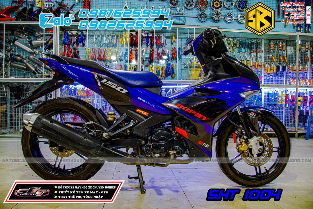 tem trùm exciter 150 xanh đen