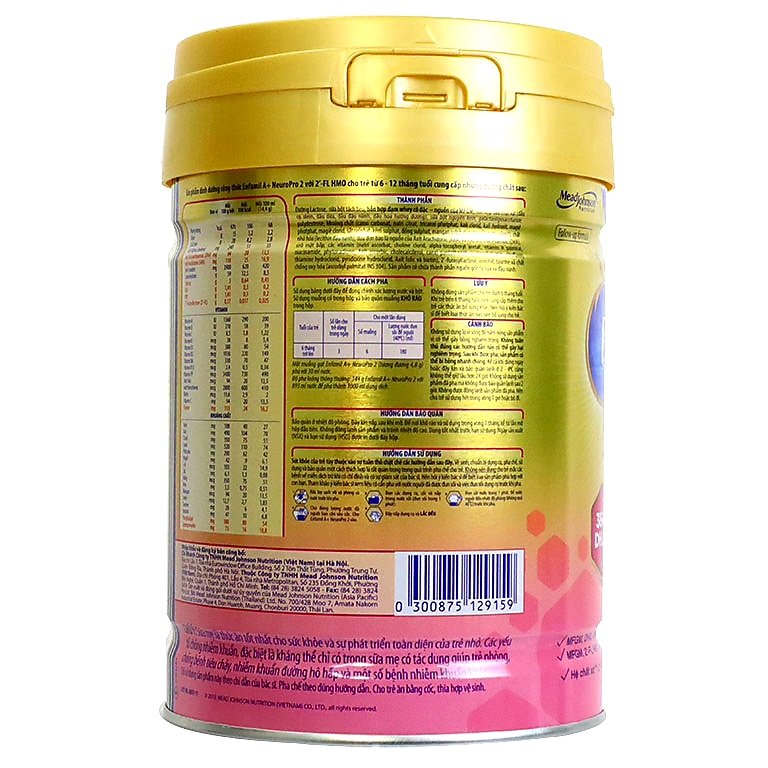 Sữa Enfamil A+ 2 DHA+ MFGM Pro 830G (Dành cho trẻ 6-12 tháng)