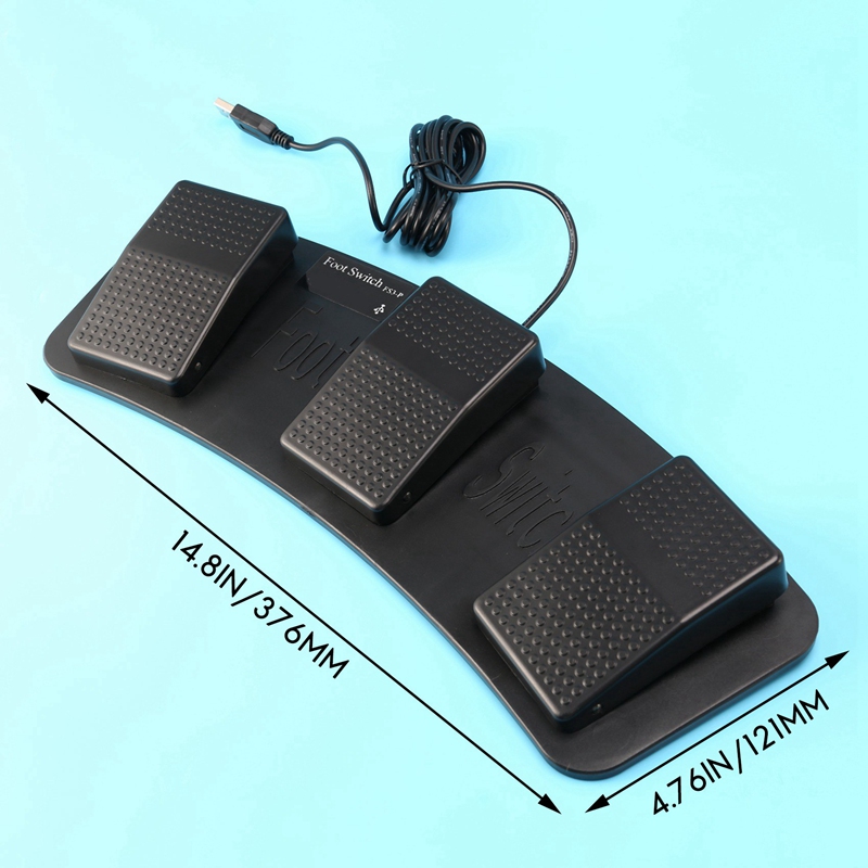 FS3-P USB Triple Foot Switch Pedal Control Keyboard Mouse PC Game Plastic