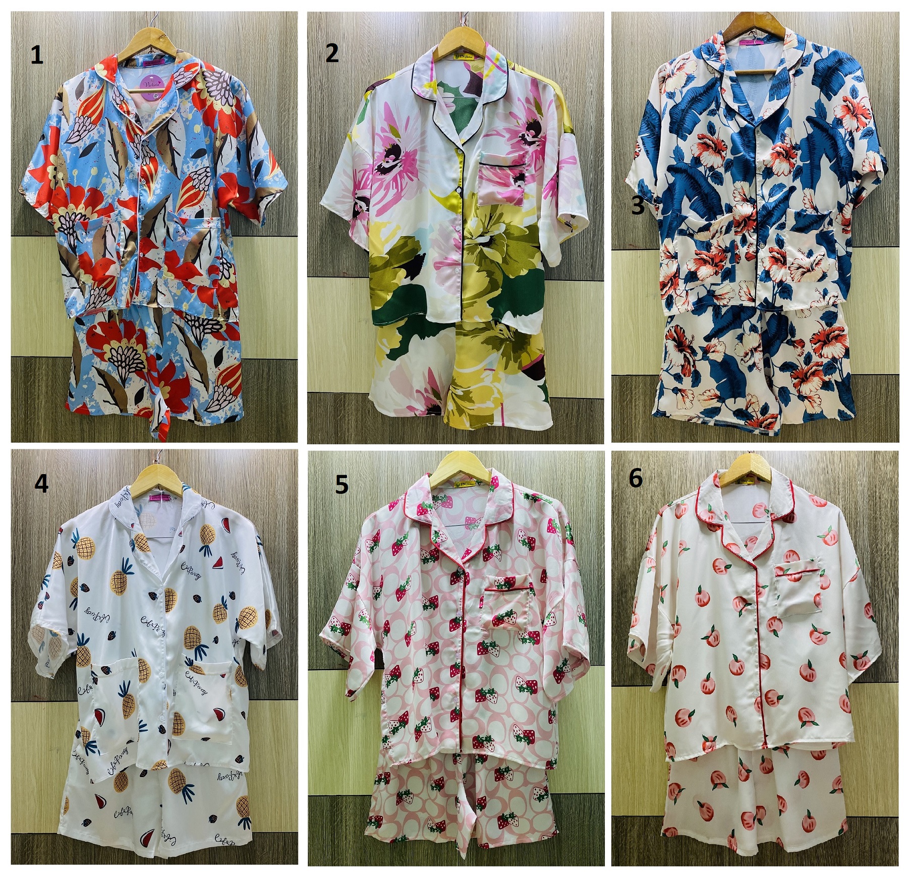 [HCM]Đồ Bộ Lụa Satin Tay Cánh Dơi Quần Đùi (Part 2)