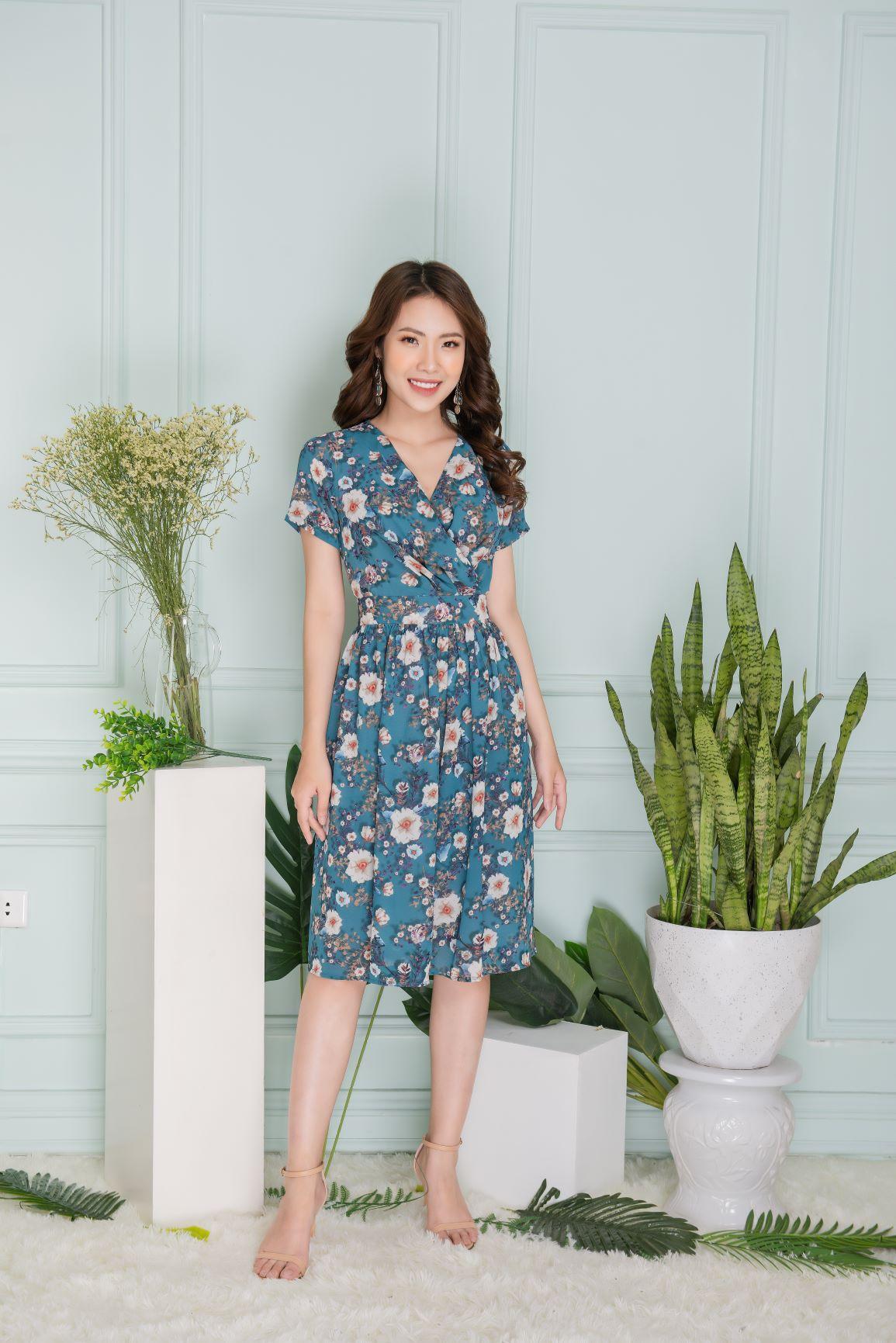 Váy hoa nhí vạt chéo - GBeauty