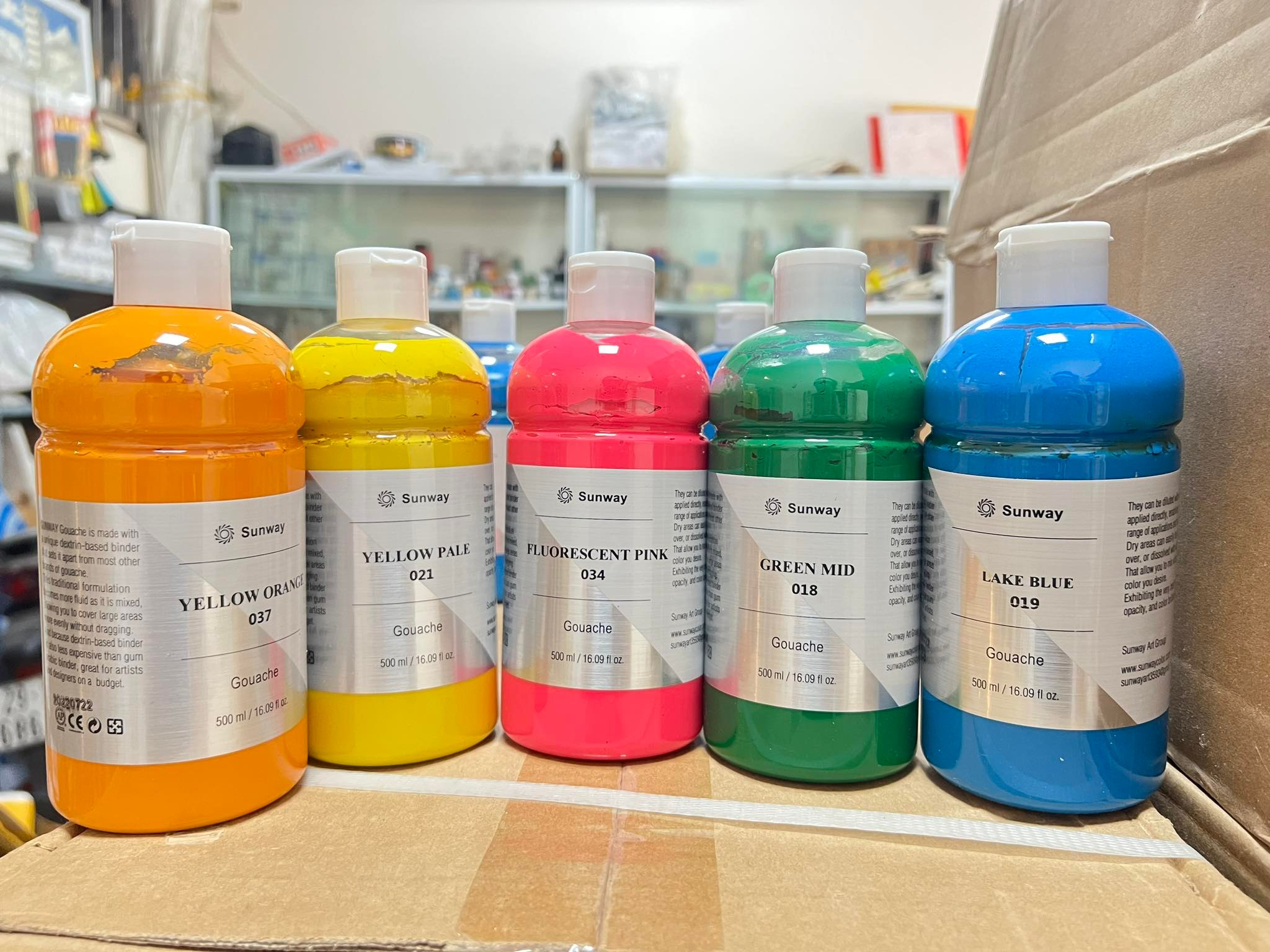 Màu Gouache,màu bột Sunway 500ml