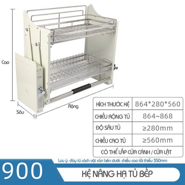 (Rẻ vô địch) Kệ Nâng Hạ Tủ Bếp Trên Đa Năng KB13 - Video hình ảnh thật