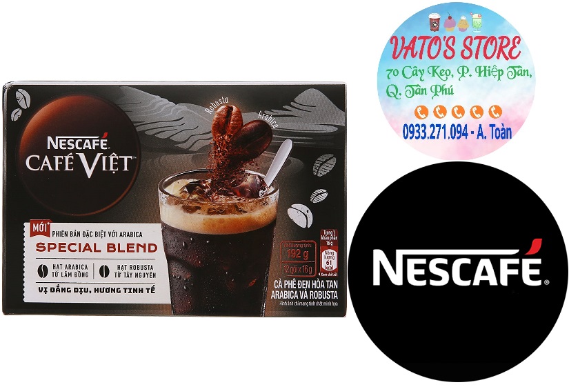 Combo 5 hộp cà phê đen hòa tan arabica và robusta nescafé café việt / nescafe arabica và robusta 192g