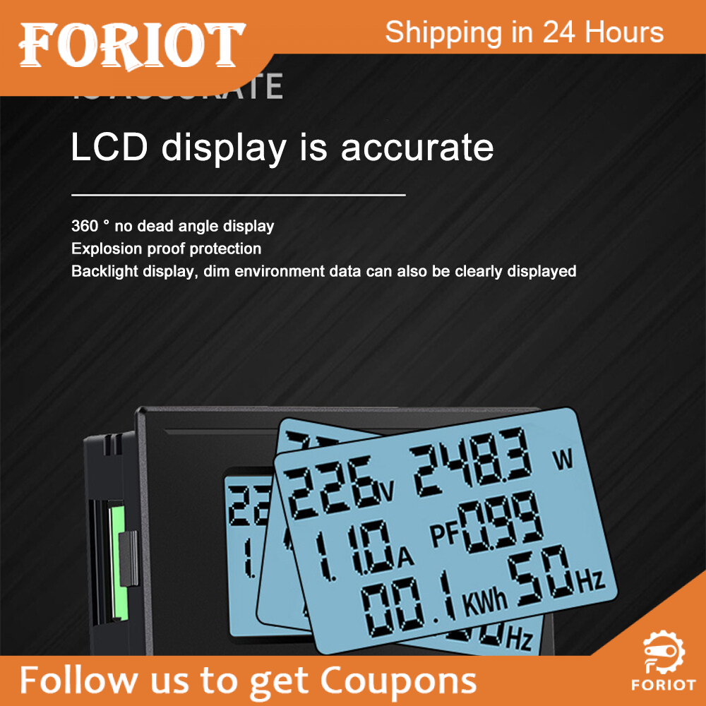 Foriot AC Digital Display Voltage Current Power and Electricity Watt-hour Meter