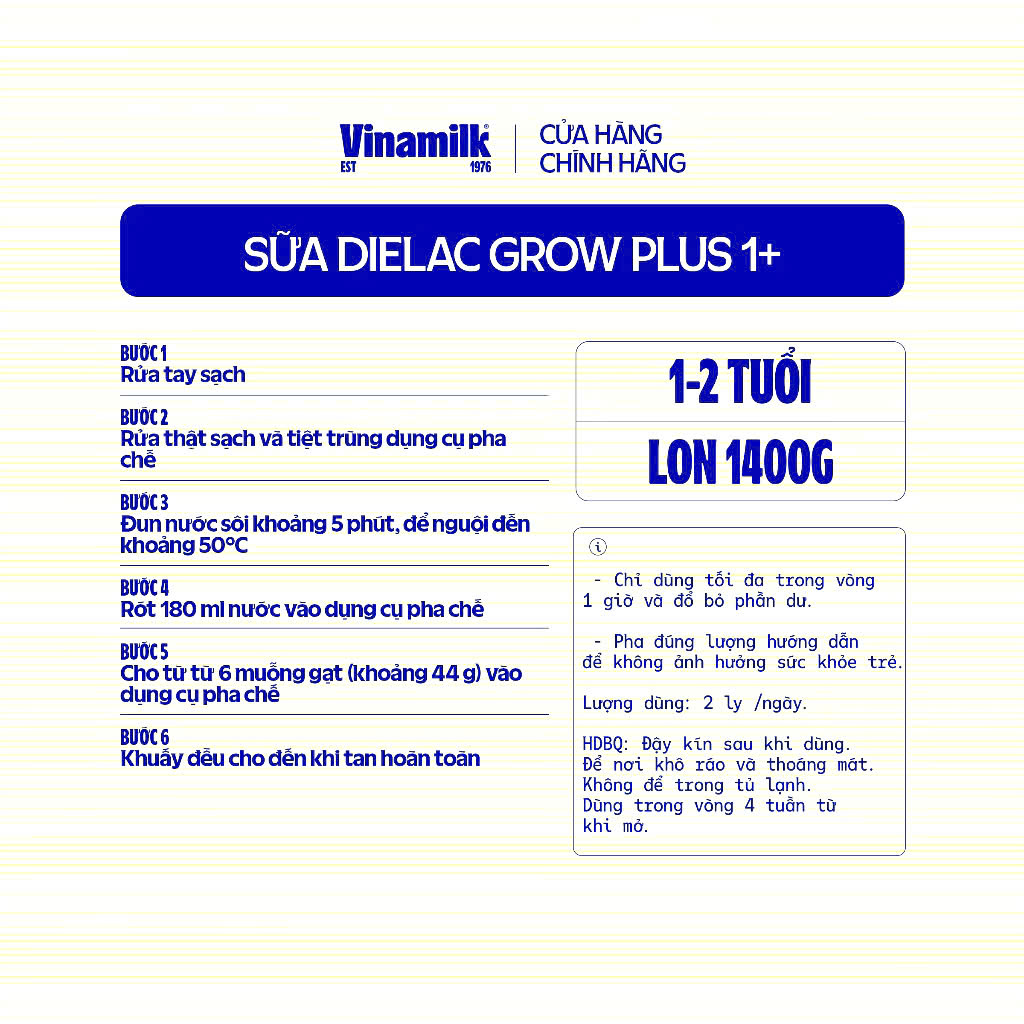 Sữa Bột Dielac Grow Plus 1+ HT 1400g (Sữa Non)