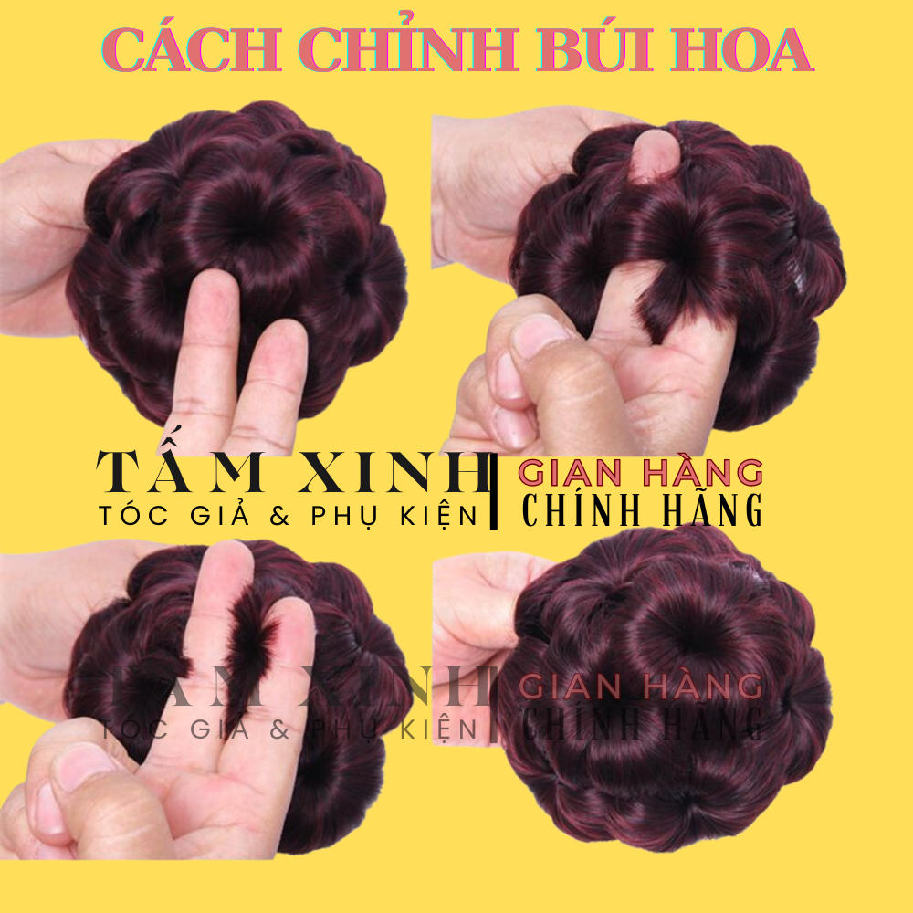 Búi tóc giả, búi hoa đẹp - không đá