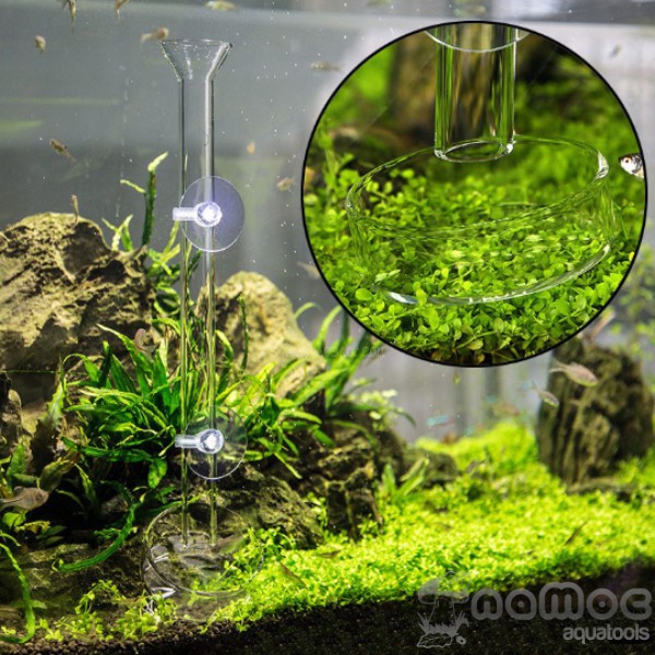 Ống tép thuỷ tinh kèm hít giữ - phụ kiện cho tép ăn