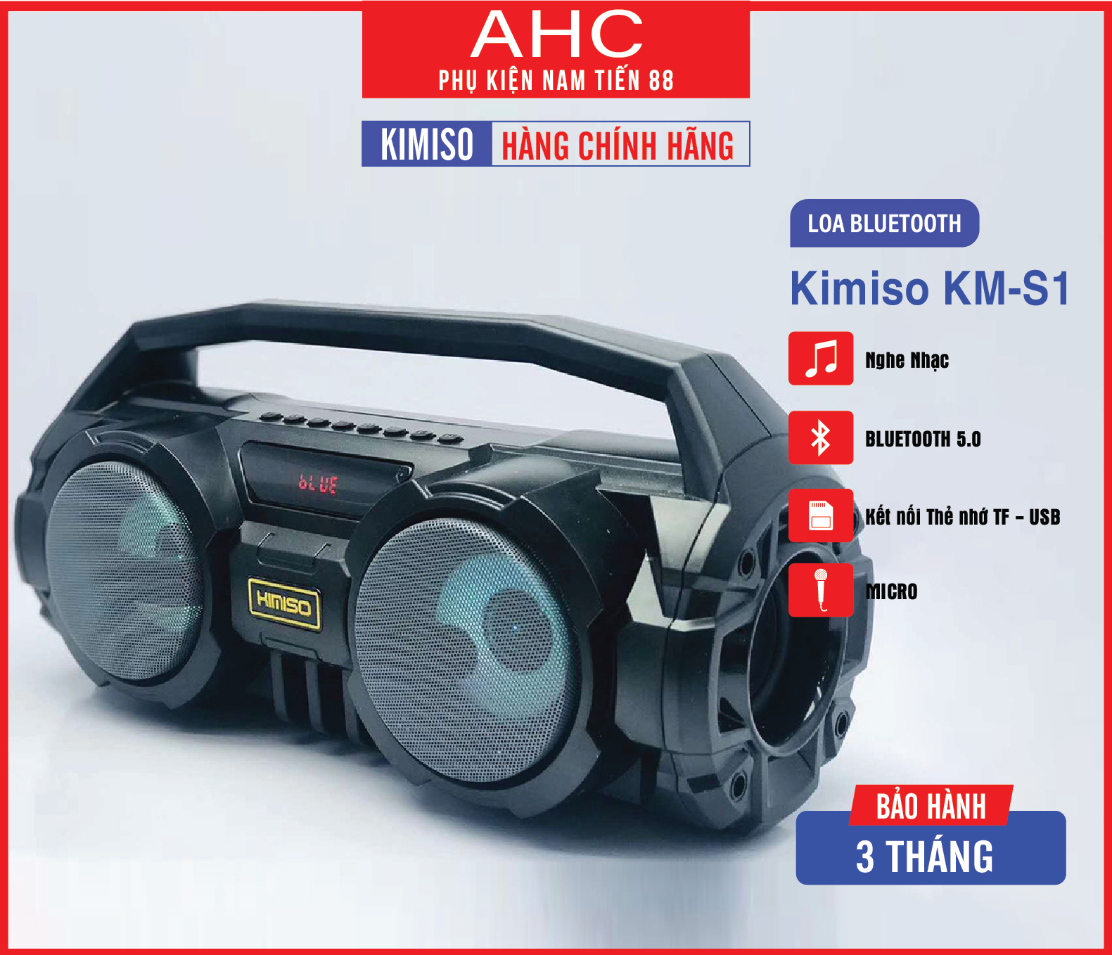 Loa Bluetooth KIMISO S1 kèm Micro