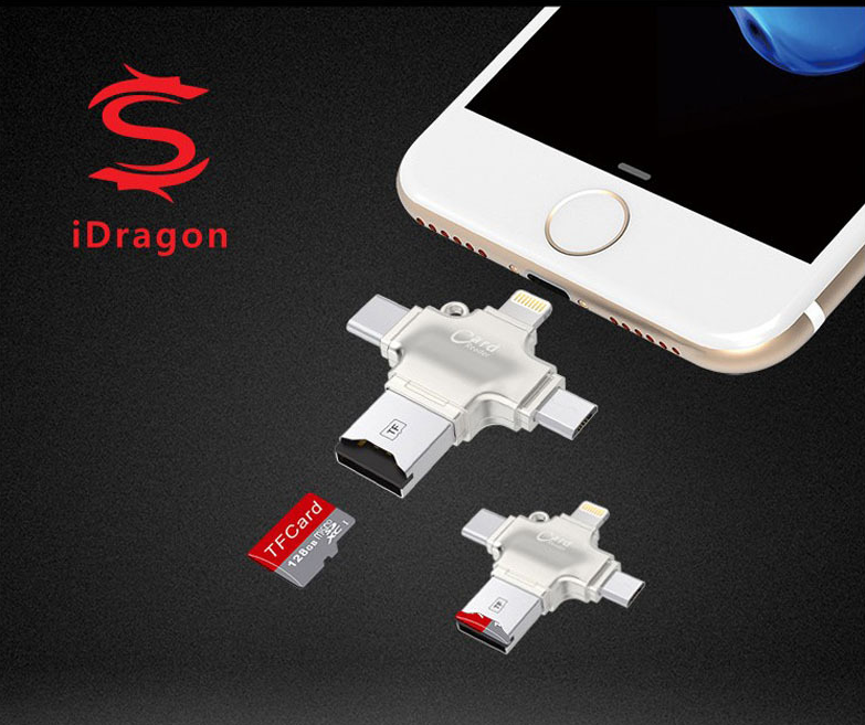 Đầu đọc thẻ nhớ OTG 4 in 1 Micro SD cổng type-C micro usb