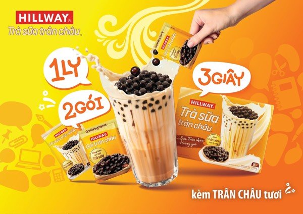 Trà sữa trân châu Hillway hộp 416g (8 gói trà sữa + 8 gói trân châu)