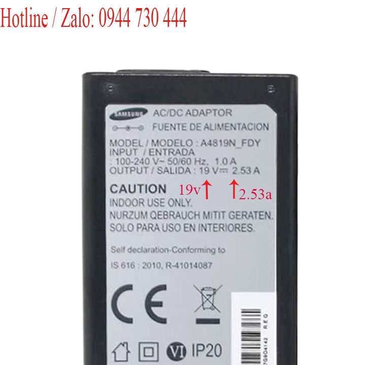 Sac màn hình samsung 19v 2.53a