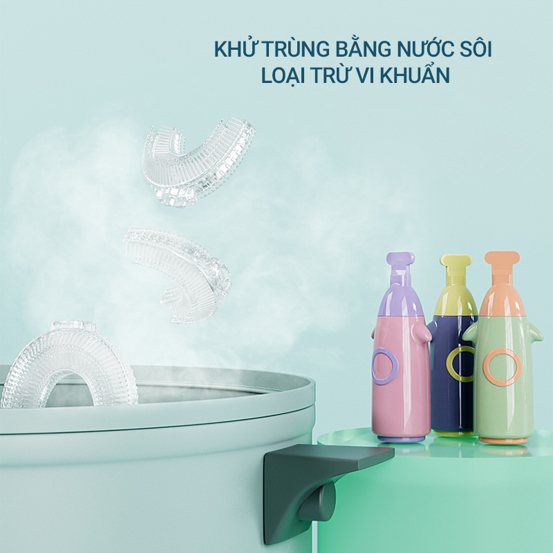 Bàn chải đánh răng cho bé, bàn chải chữ U silicon