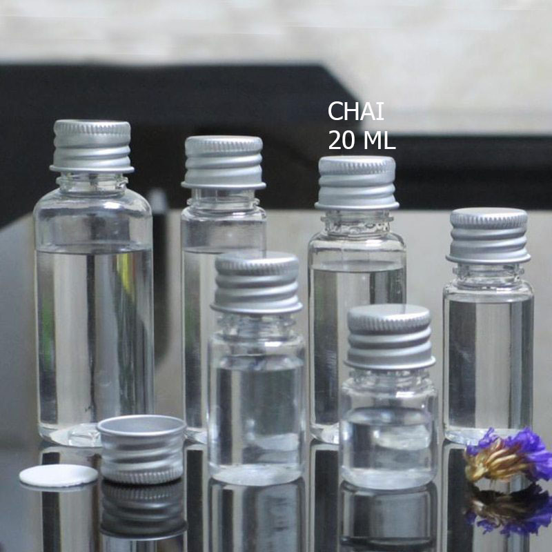 10 CHAI PET NHỰA TRONG SUỐT NẮP NHÔM BẠC , NẮP NHÔM VÀNG - 10 CHAI NHỰA NẮP NHÔM TRONG SUỐT