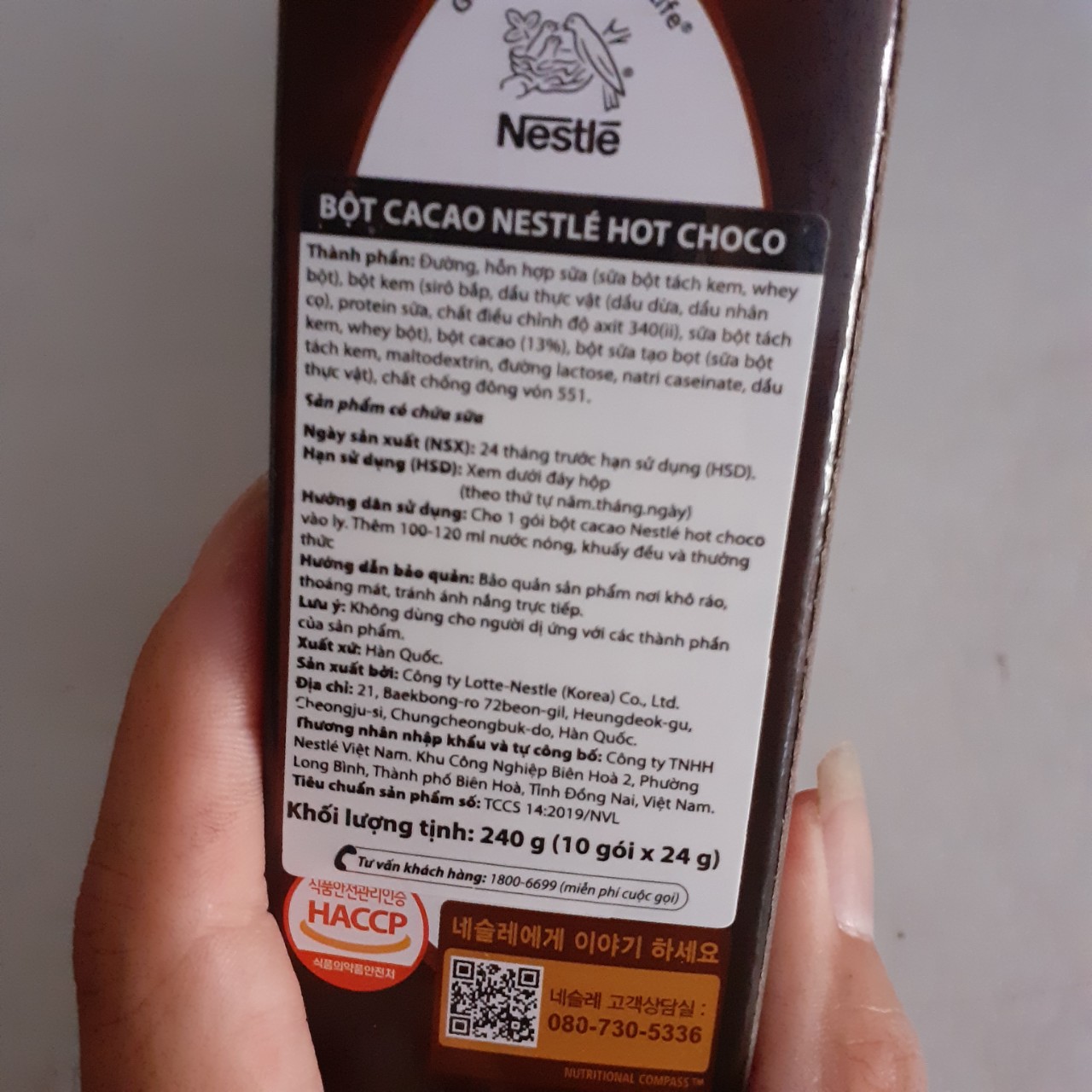 Bột Cacao Hot Choco Hàn Quốc 240g ( 10goix24g)