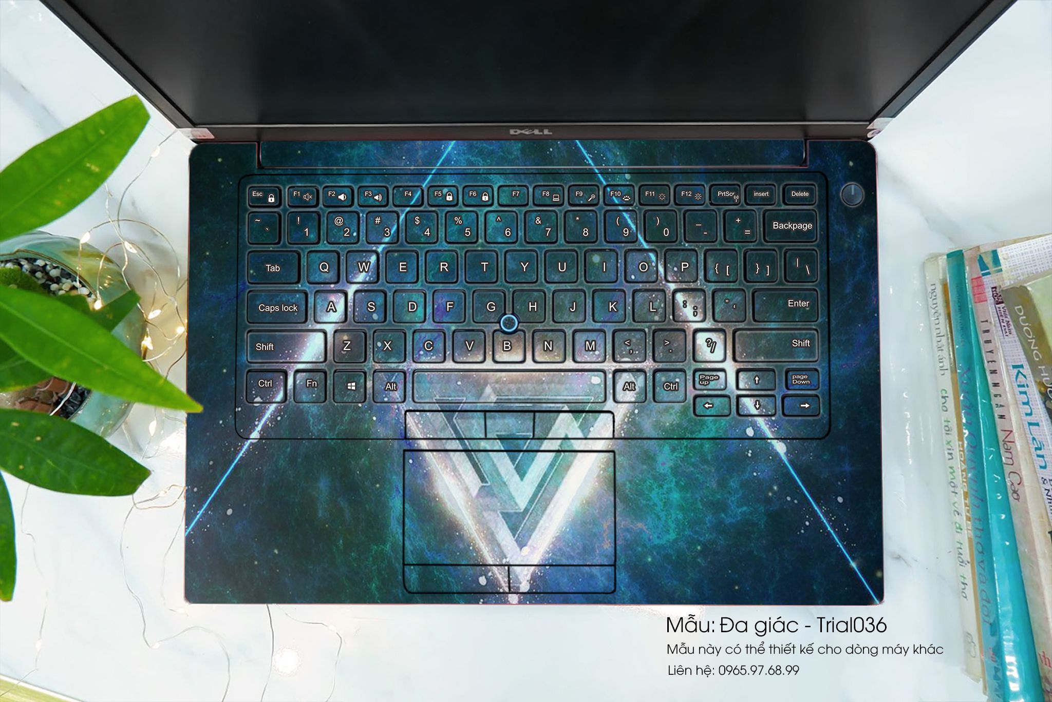 Decal Skin dán Laptop Asus mẫu Đa giác (inbox mã máy cho shop)