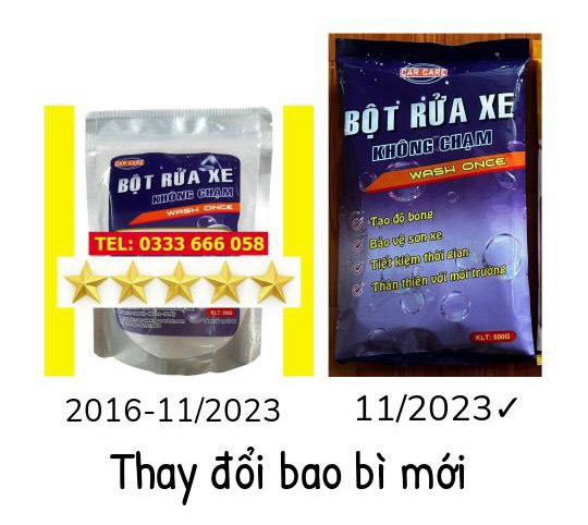 COMBO 2 GÓI BỘT RỬA XE KHÔNG CHẠM ONE WASH V2 500GRAM