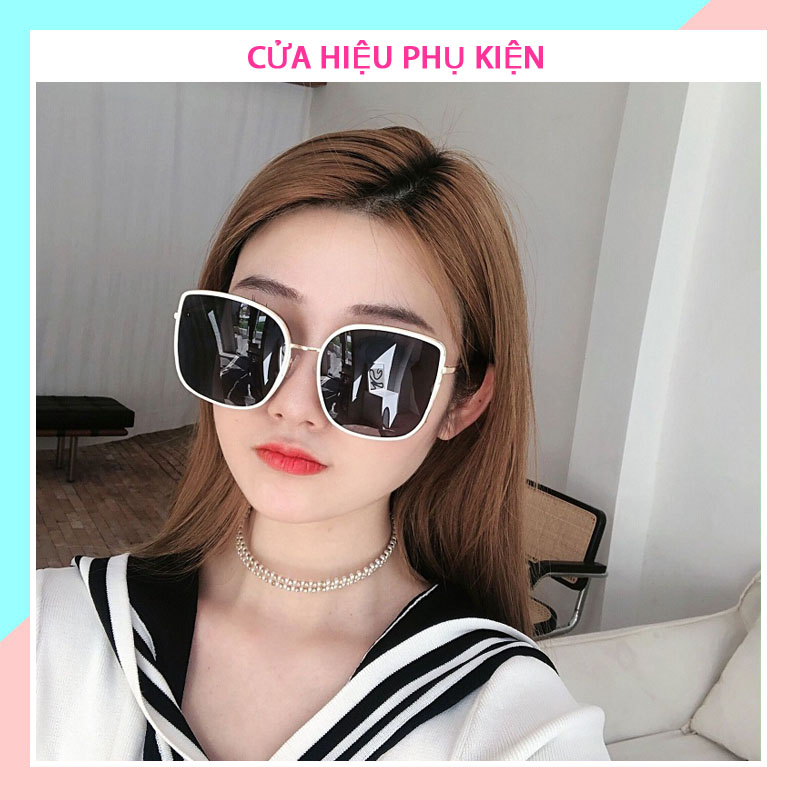 Kính mát nữ thời trang phong cách Hàn Quốc bảo vệ mắt chống tia UV, kính râm nữ mắt vuông đẹp giá rẻ siêu hot phù hợp đi chơi đi biển chống chói mắt 208