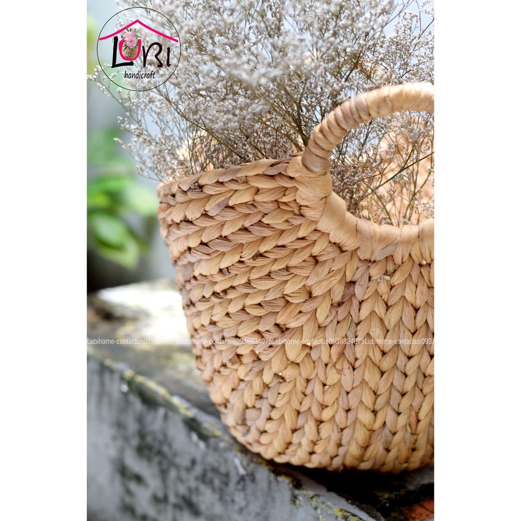 [Lubi Home] - Giỏ đựng đồ đan lục bình hình thuyền xinh xắn