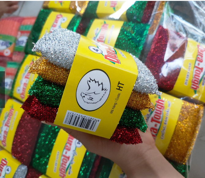 Bộ 4 Miếng Cọ Rửa Chén Bát, Cọ Xoong Nồi