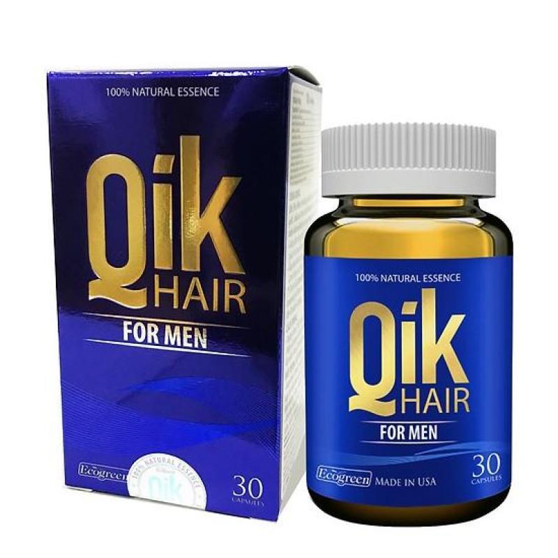 Viên Bổ Tóc Cho Nam QIK Hair For Men - Nguyên Tem Cào Chính Hãng (Chai 30 viên) cao cấp