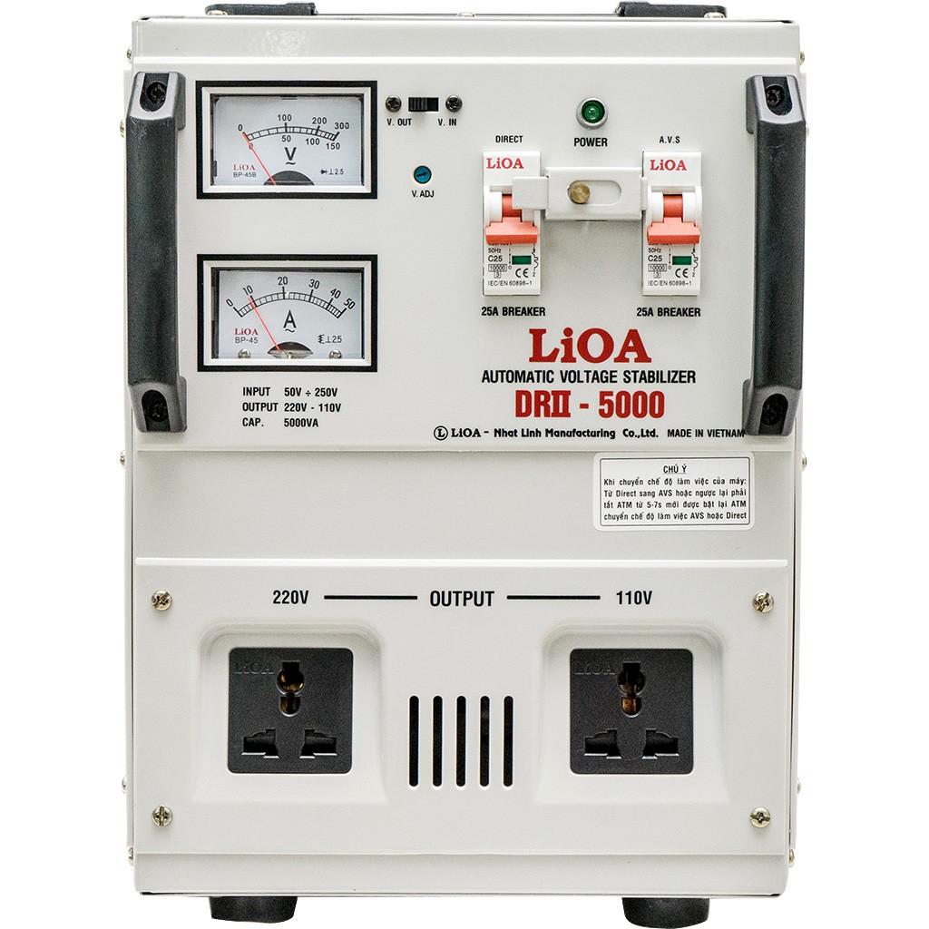 Ổn áp 1 pha LIOA DRII-5000 II 5.0kVA điện áp vào 50V - 250V ( Thế hệ mới 2018 )