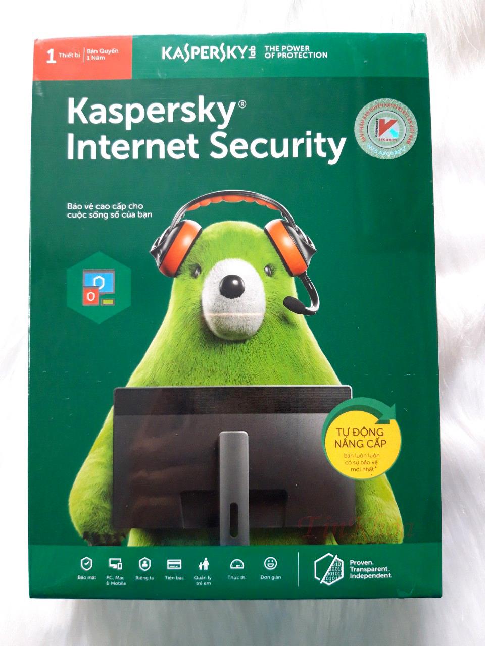 Phần mềm diệt virus Kaspersky Internet Security 1PC cho 1 năm.
