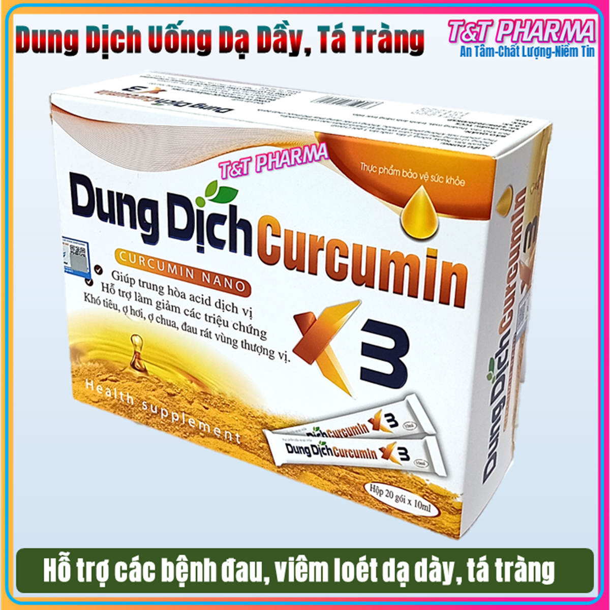 Dung Dịch Curcumin Nano X3 -hỗ trợ giảm viêm loét dạ dày