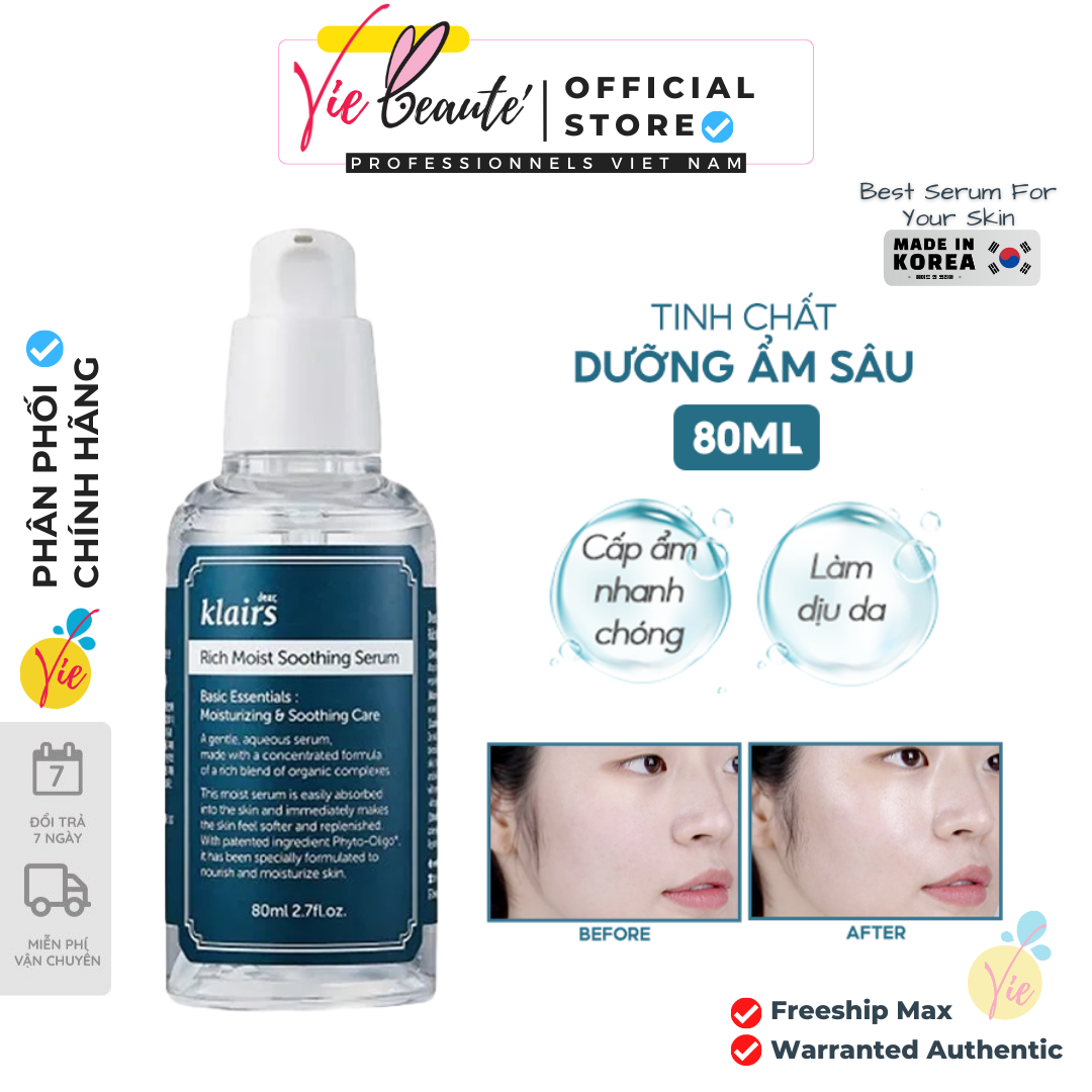 Serum Dưỡng Ẩm Klairs Rich Moist Soothing Serum 80ml