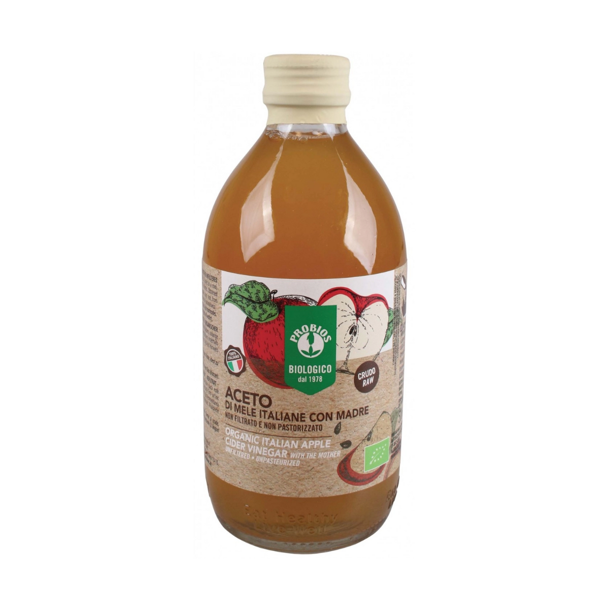 Giấm táo hữu cơ Apple Cider Vinegar (Có giấm cái) 500ml - ProBios