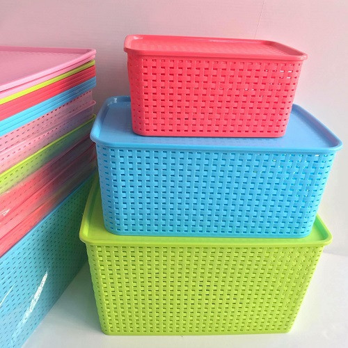 Giỏ nhựa đựng đồ có nắp đậy- GIỏ nhựa- Kích thước 28*19*13cm