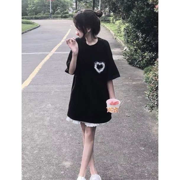 Áo phông tim khói Chất cotton su