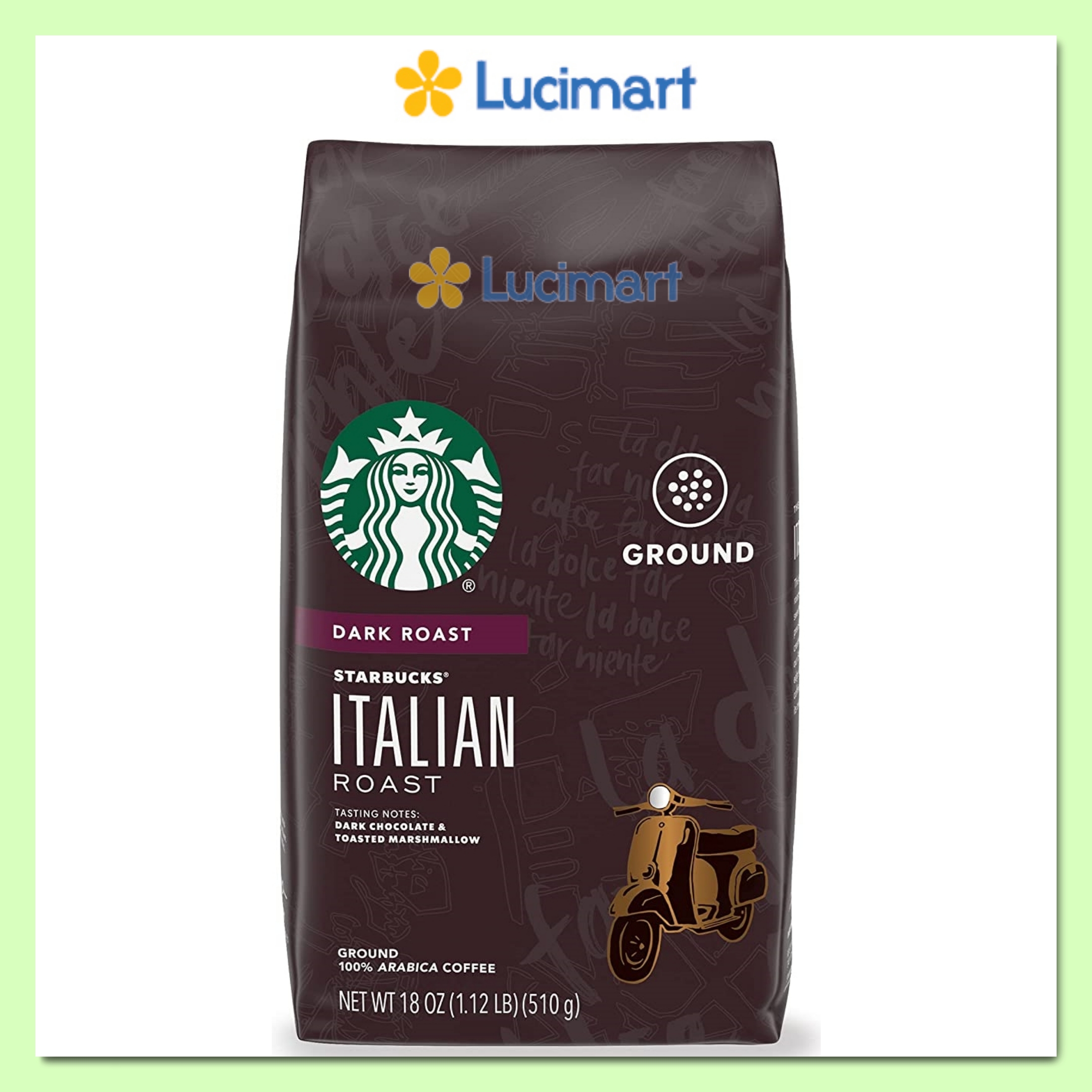 Cà phê Starbucks rang xay sẵn 100% Arabica Coffee Dark Roast (USA)