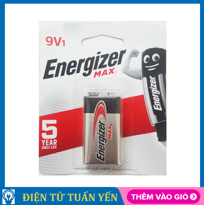Pin vuông 9v energizer max alkaline 522 bp1 - hàng chính hãng