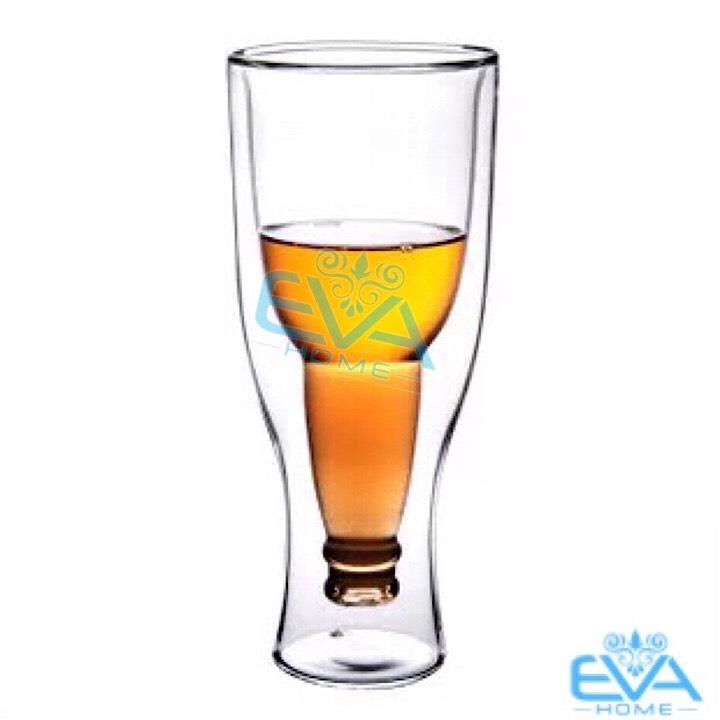 [HCM]Ly Thuỷ Tinh Hai Lớp Upside Down Beer Glass Độc Lạ 350 ML