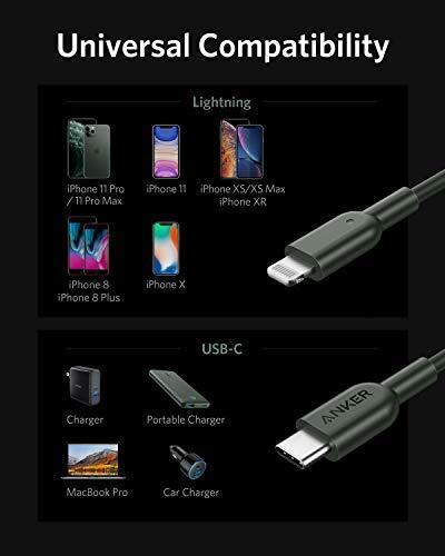 Cáp sạc ANKER PowerLine +II cổng USB-C ra Lightning (sạc nhanh cho iPhone, iPad)