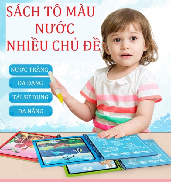 [HCM]Sách tô màu nước thần kì cho bé vừa chơi vừa học tiếng Anh