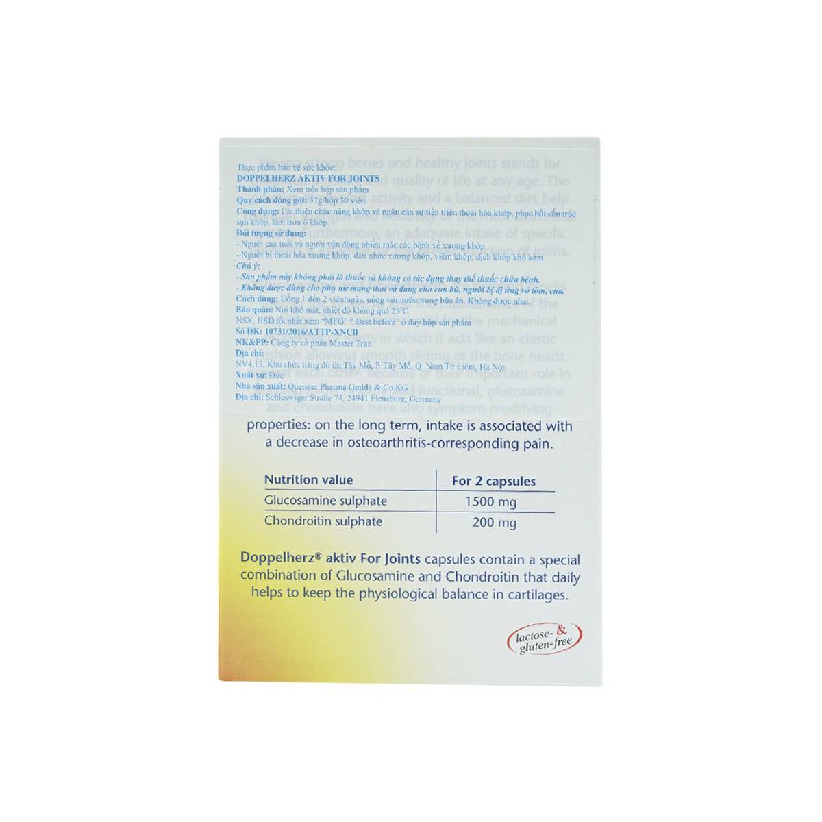 Hỗ trợ xương khớp thoái hóa khóp FOR JOINTS AKTIV - Cải thiện chức năng và phục hồi cấu trúc sụn khớp